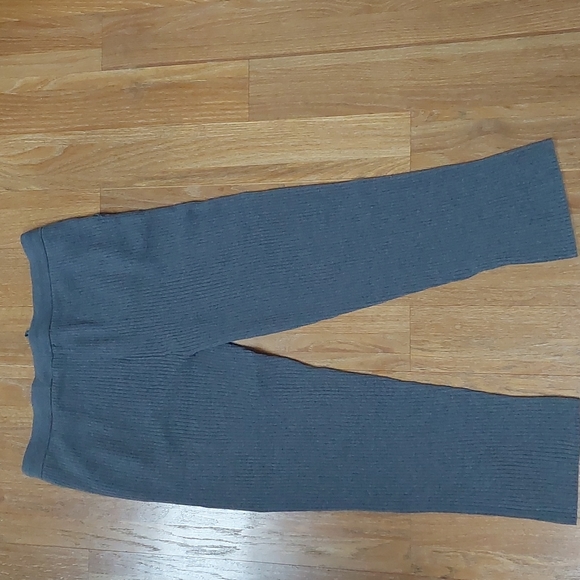 CJ Banks Womens 1X Soft Ribbed Gray Drawstring Leisure Pants with Pockets - Picture 4 of 7